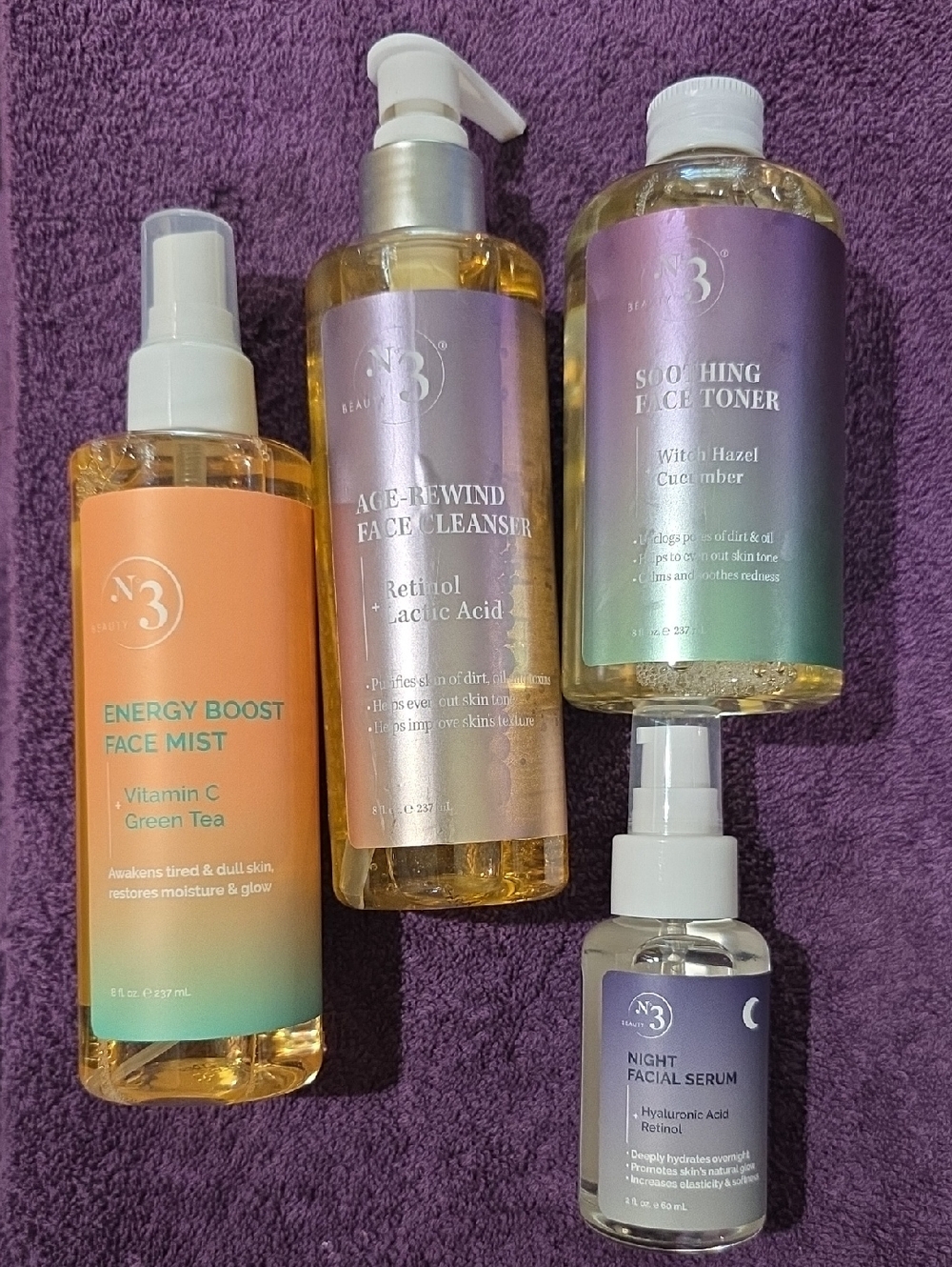 N3 Beauty Facial Skincare Set - 4 Item Bundle